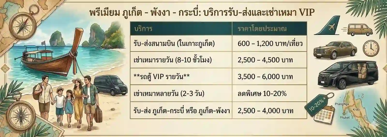 รถตู้ให้เช่าภูเก็ต พร้อมคนขับ สำหรับทริปท่องเที่ยวในภูเก็ต